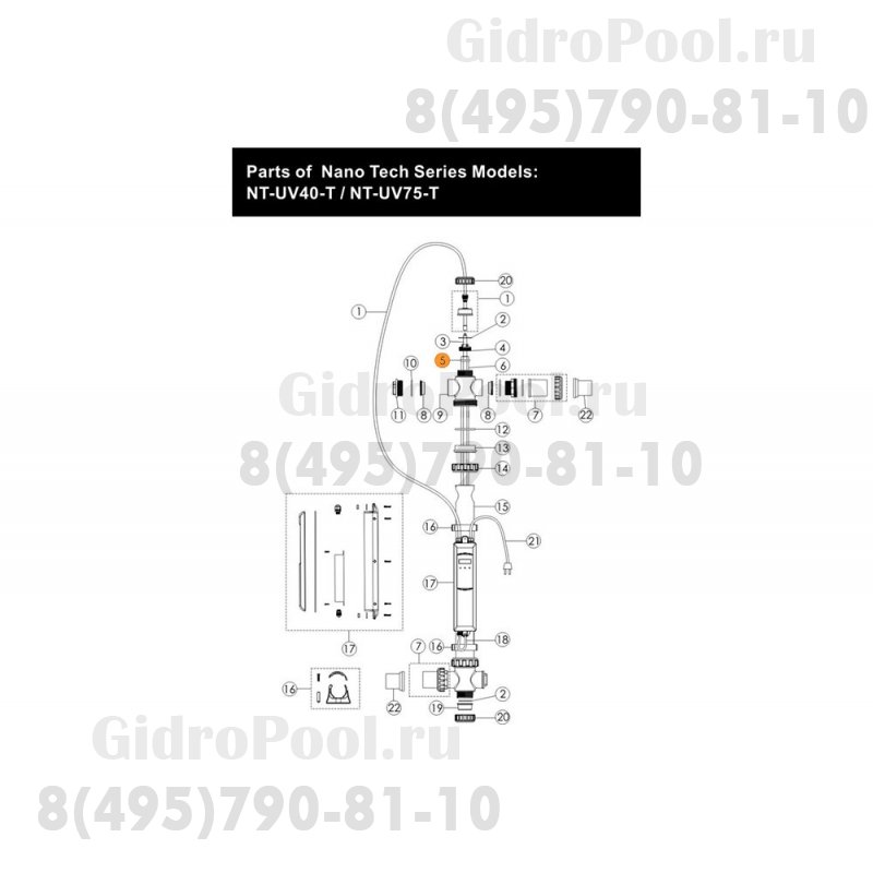 Прокладка-кольцо (d24.8xd5.2) чехла кварцевого установки УФ NT-UV40-T/NT-UV75-T Emaux 111030021