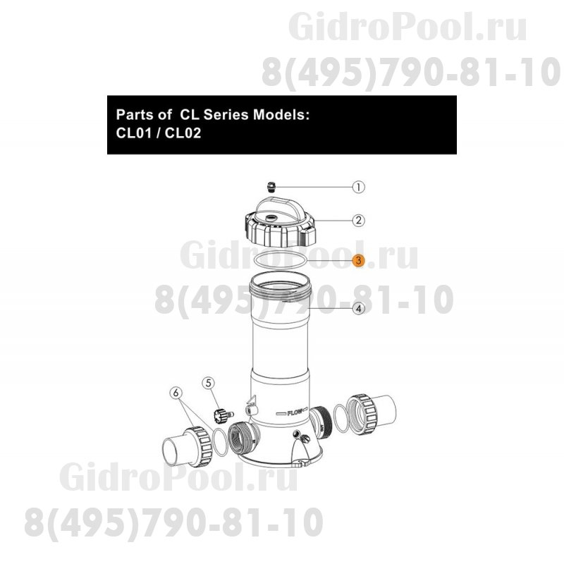 Прокладка-кольцо крышки автохлоратора Emaux CL-01 02080008