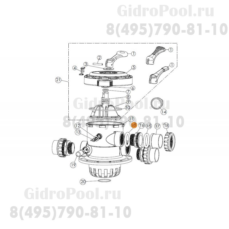 Прокладка-кольцо муфты 6-ти поз. вентиля (2