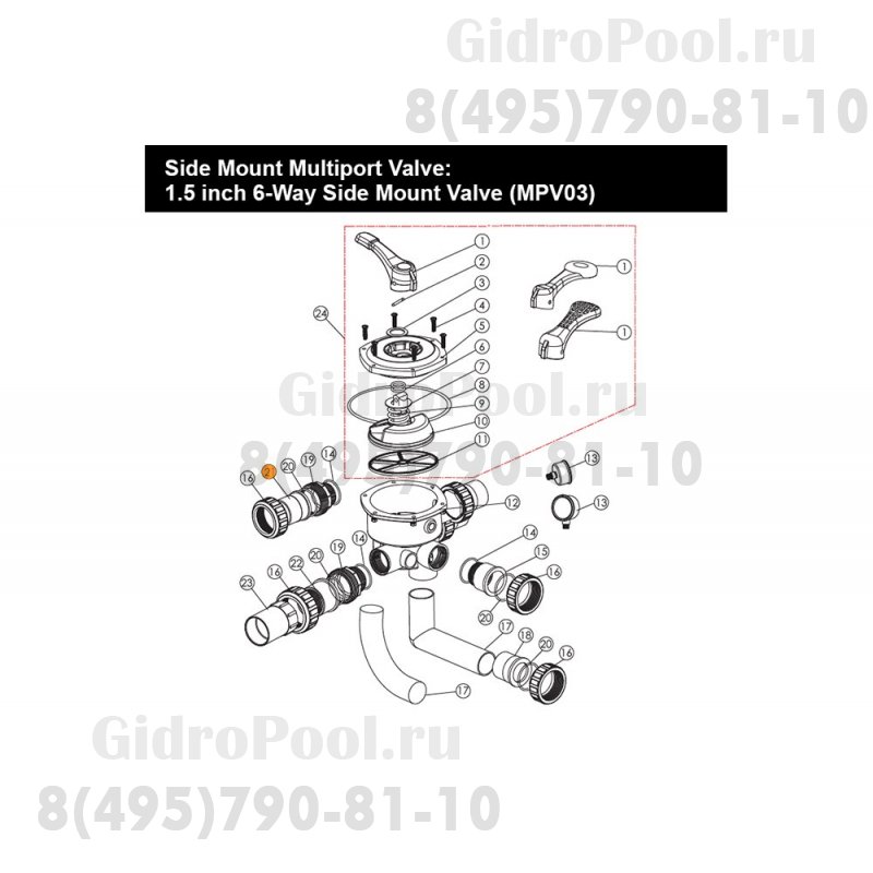 Адаптер муфты разъемной 6-ти поз. вентиля 1 1/2 Emaux (01171153)