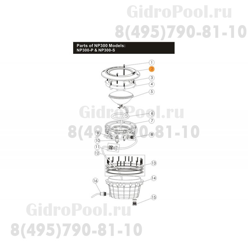 Рамка из нерж. стали прожектора UL-NP300S Emaux 89041609 (Opus)