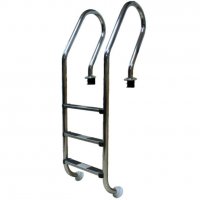 Лестница F, 2 ступ. с накладкой люкс, нерж. AISI-304 (узкий борт)