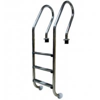 Лестница F, 3 ступ. с накладкой люкс, нерж. AISI-304 (узкий борт)