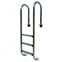 Лестница 4 ступ. с накладкой люкс, нерж. AISI-316 (узкий борт)