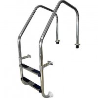 Лестница ML, перелив. желоба 5 ступ. с накладкой люкс, нерж. AISI-304