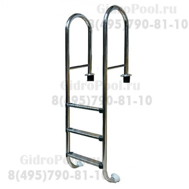 Лестница MRO, усиленная 5 ступ. с накладкой люкс, нерж. AISI-304 (узкий борт)