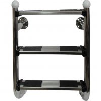 Лестница 4 ступ. с накладкой люкс, нерж. AISI-304 (нижняя часть)