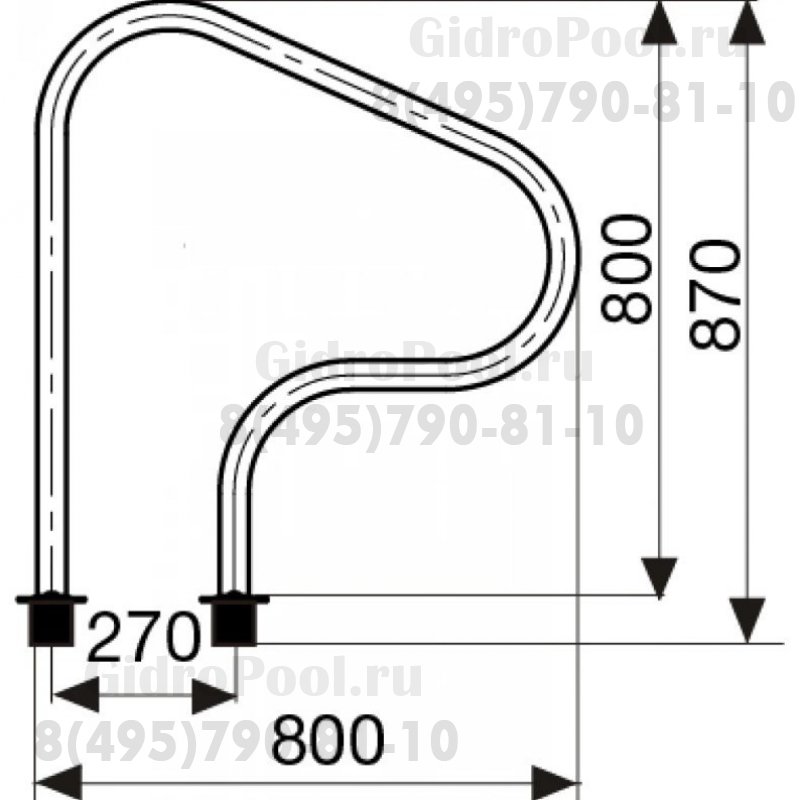 Поручень PK-010 для выхода из бассейна ( 2шт.)