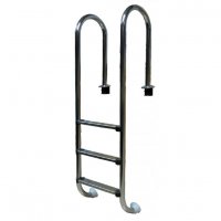 Лестница 2 ступ. с накладкой люкс, нерж. AISI-316 (узкий борт)