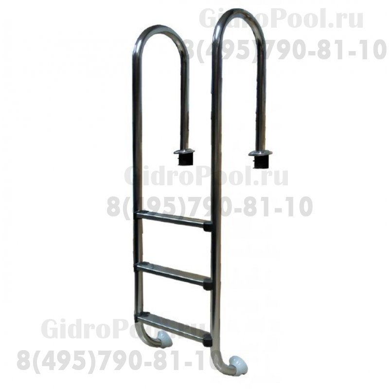 Лестница 2 ступ. с накладкой люкс, нерж. AISI-316 (узкий борт)