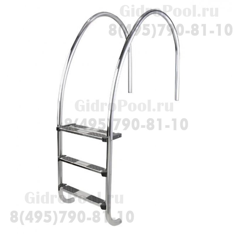 Лестница Overflow 4 ступени (нерж.ст., ступени люкс) AISI-316 (широкий борт)