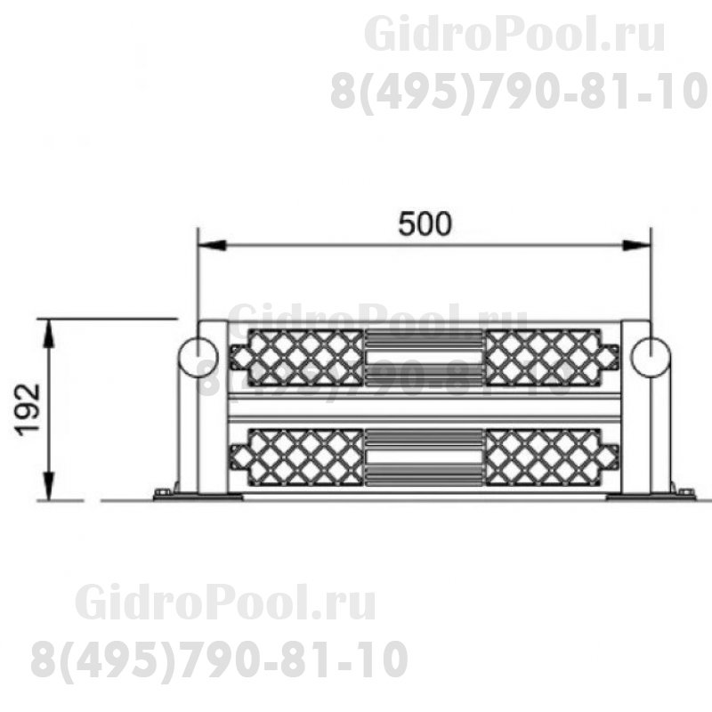 Лестница Split без поручней 2 ступени + 1 предохран.ступень (нерж.ст., ступени люкс) AISI-316