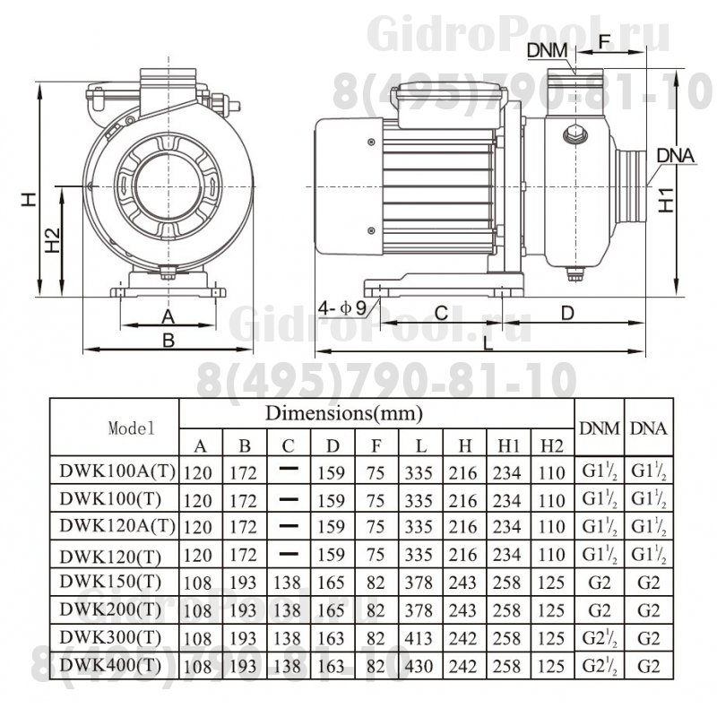 Насос нерж.ст. (2,2кВт 380B 30 м3/ч h 11м в.ст.) Mayer Schwimmbad LX DWK300T