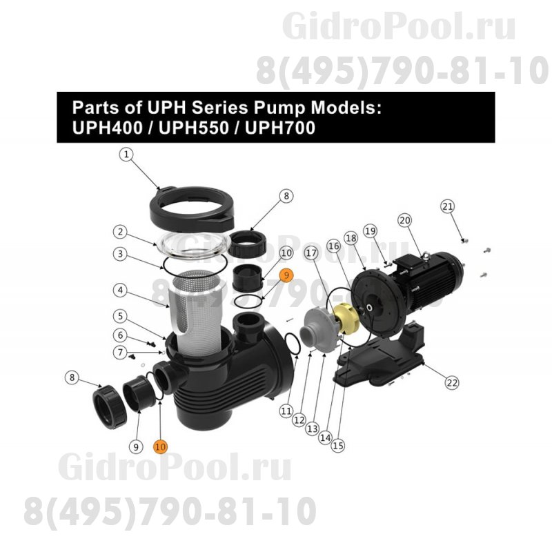 Прокладка-кольцо муфты d90 насоса UPH Emaux 111002561/02010221