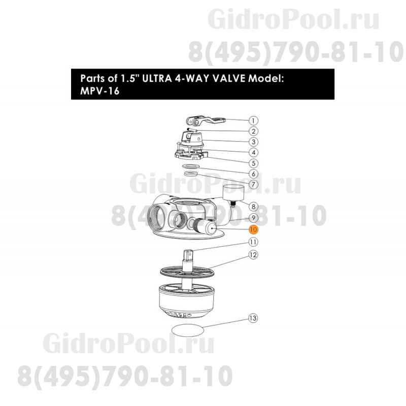 Колпачок контроля степени загрязнения воды 6-ти поз. вентиля 1 1/2; 2