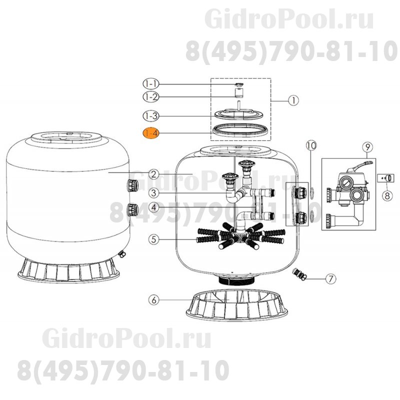 Прокладка-кольцо фланца бочки фильтра Emaux S-1000 -S1200 02011155 / 111292548/02100006