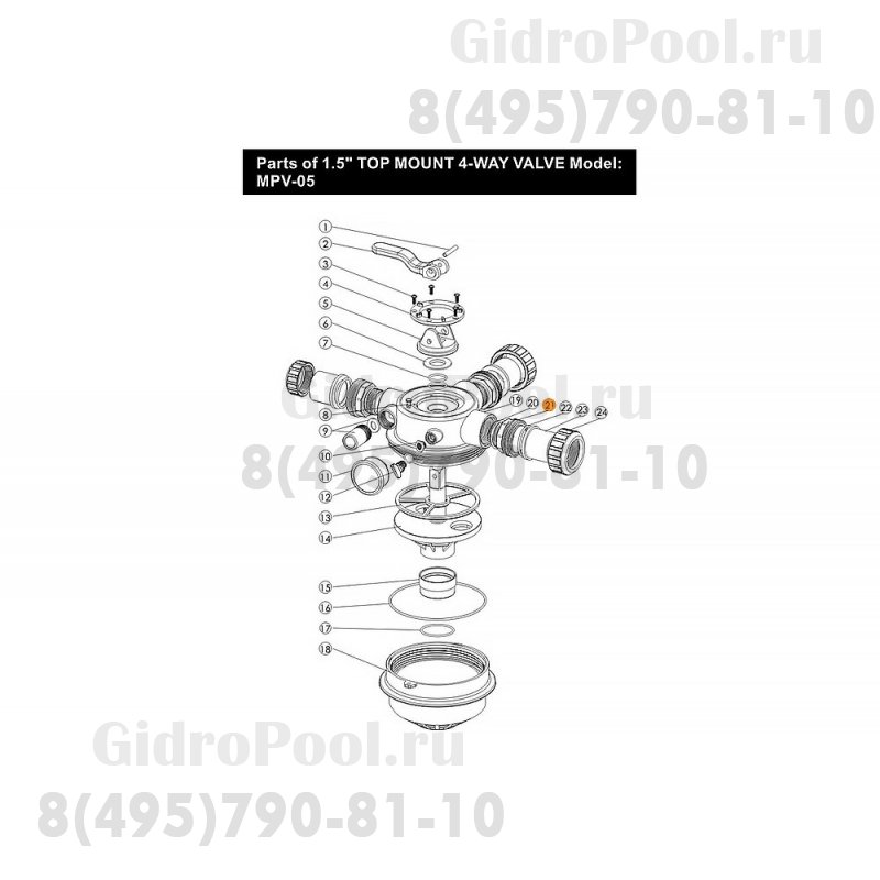 Ниппель муфты разъемной 6-ти поз. вентиля 1 1/2' ' Emaux (01051013/01013015)