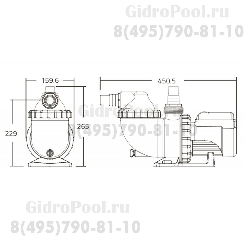 Насос AQUA-MINI 6м3/ч AMU016TP фильтровальной установки FSU-6TP Emaux (88028320)