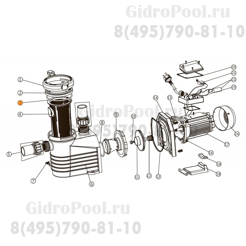 Прокладка-кольцо крышки префильтра насоса E-Turbo Emaux 111010057