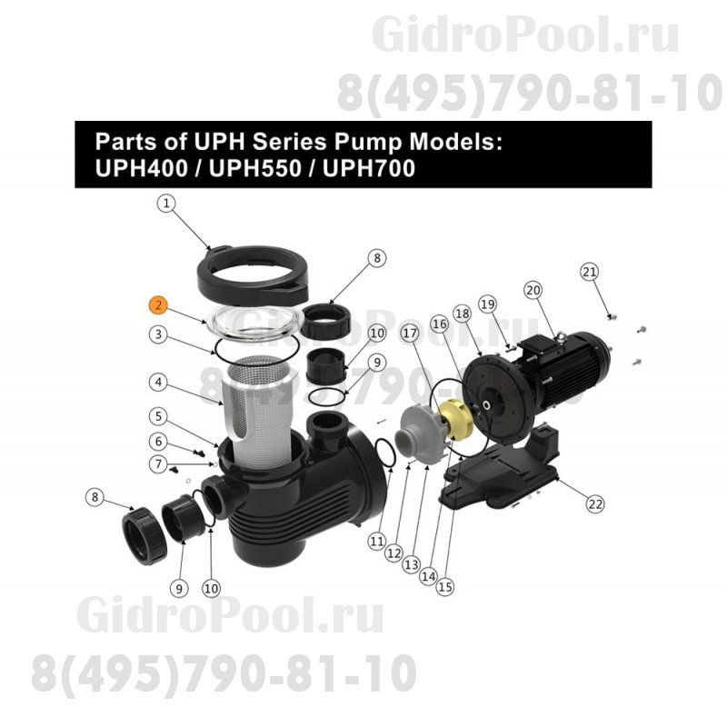 Крышка префильтра насоса UPH/APS550/750 Emaux 420386559