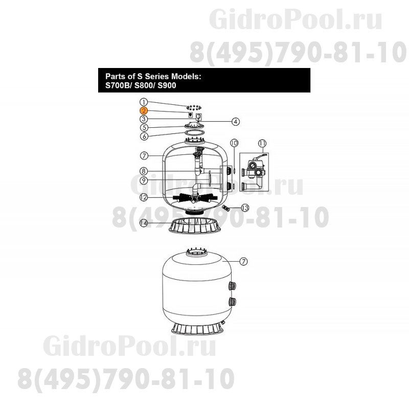 Винт-заглушка для спуска воздуха фильтра S450-S650 (с прокладкой) Emaux FT-03-022/89010701/Е010201