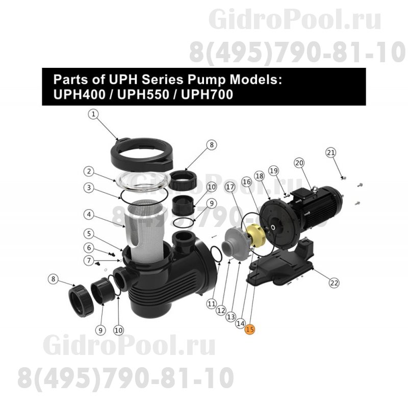 Прокладка-кольцо крышки задней насоса UPH/APS550/750 Emaux 111010053