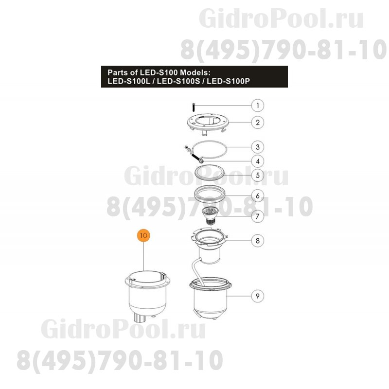 Ниша закладная пластиковая прожектора (100Вт/12В) Emaux ULS-100 Р (88043502)