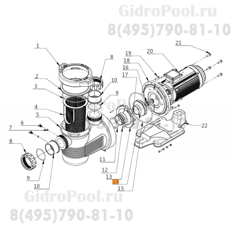 Рабочее колесо насоса UPH550 Emaux 420369027