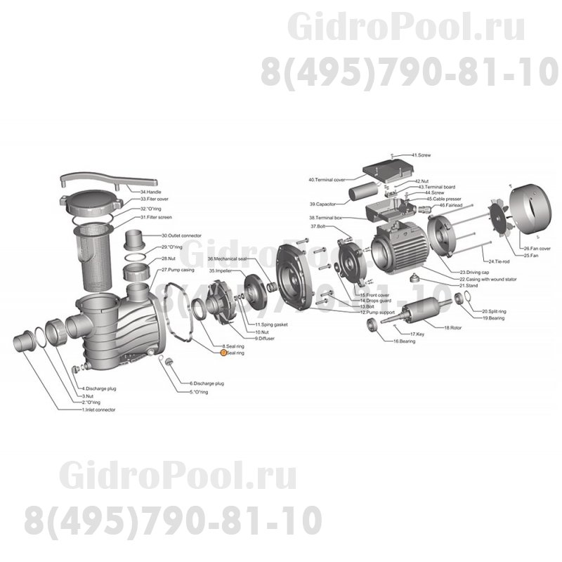 Прокладка-кольцо крышки задней насоса HFC 03 Happy Pump