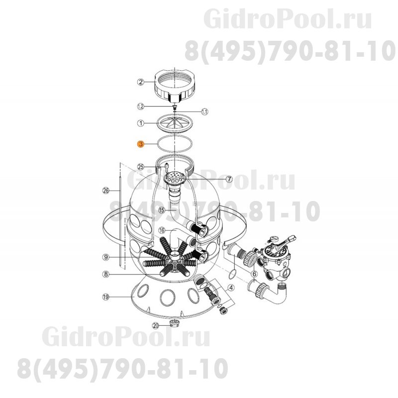 Прокладка фланца бочки фильтра GRANADA Kripsol RGR 030.A/RRFI0003.00R