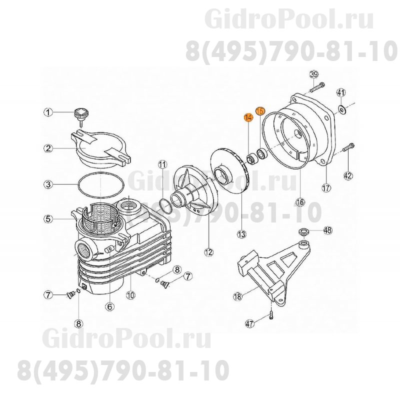 Сальник (из 2-х ч.) насоса ОК, KS Kripsol RKS 200.A/RPUM1415.01R