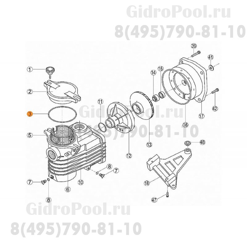Прокладка-кольцо крышки префильтра насоса OK Kripsol ROK 030.A/RBH0011.01R/RPUM0003.01R