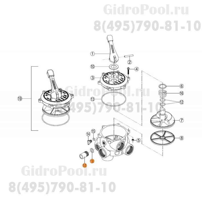 Колпачок контроля степ.загрязн.воды в компл с прокл. к 6-ти поз вент. Kripsol RVS178.A/RMVA1718.00R