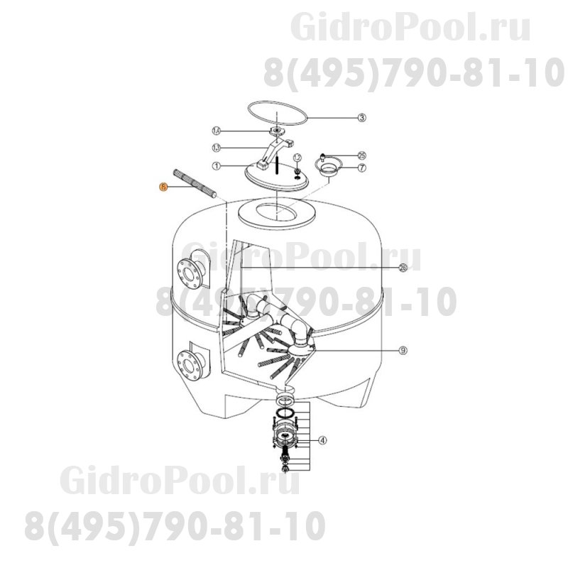 Сепаратор фильтра (760мм) Balear Kripsol L170мм R084 BC.A/RFD0115.10R/RCFI0008.02R