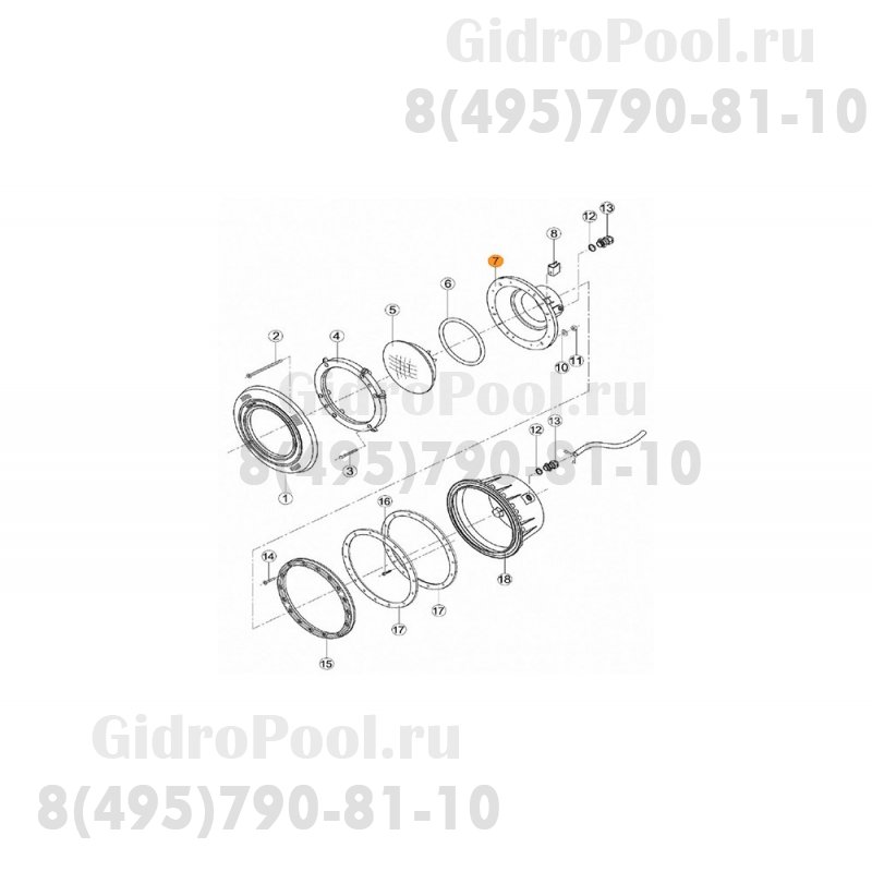 Крышка контактов лампы прожекторов PHM-300, PLM-300 Kripsol RPN 070.A/RUWL0007.00R