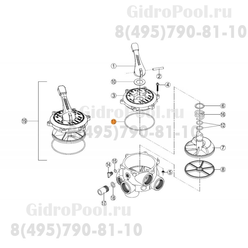 Прокладка-кольцо крышки корпуса 6-ти поз. вентиля (1 1/2