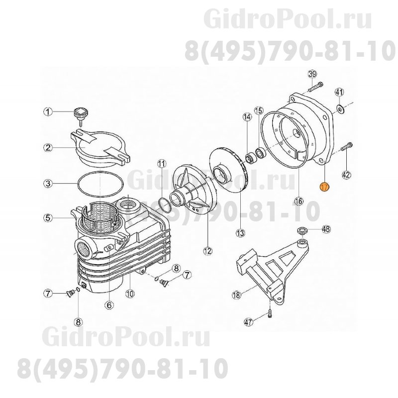 Крышка задняя (фланец) насоса OK Kripsol ROK 170.A/RBH0008.01R/RPUM0017.01R