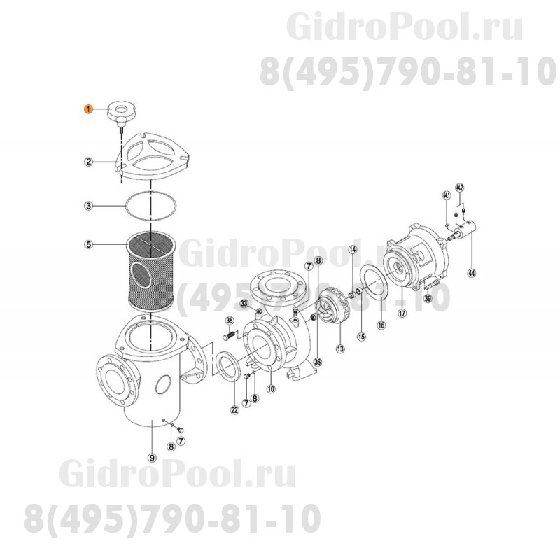 Болт крышки префильтра насоса KRF Kripsol RKR 010.A
