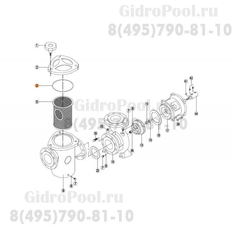 Прокладка-кольцо крышки префильтра насоса KRF/KRB Kripsol RKR 030.A/RPUM0003.08R