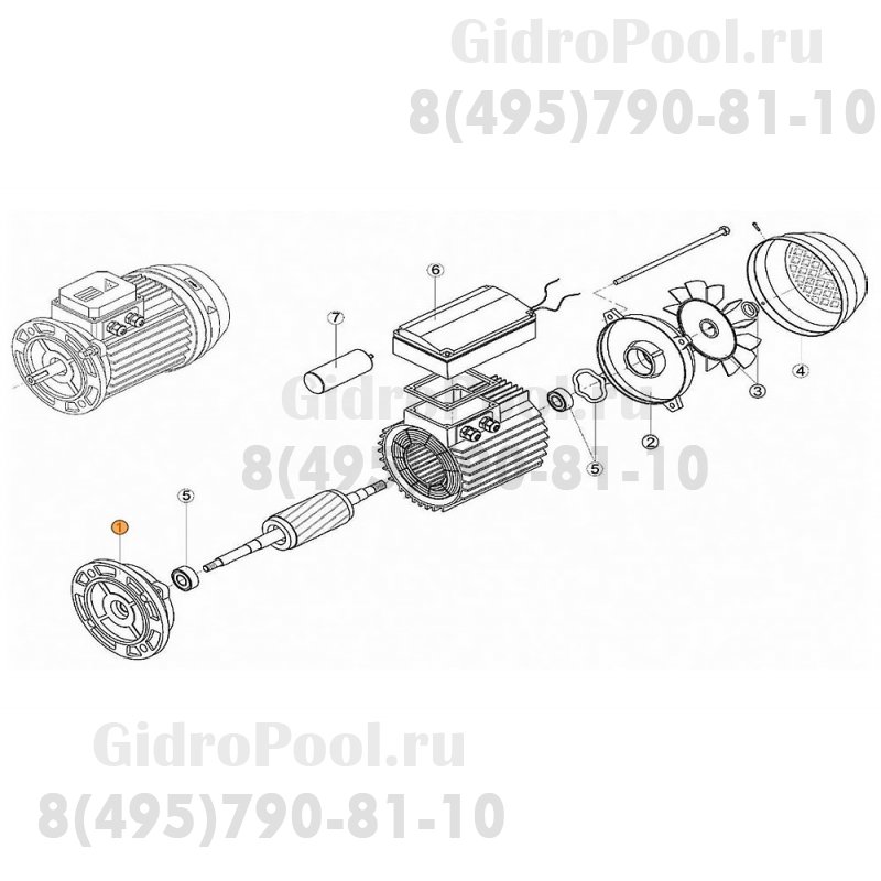 Крышка передняя эл.двигателя KS-150, 200, 300 KA/KAP-250,300 (МЕС -80) Kripsol (7004.A)/RBM1010.30R