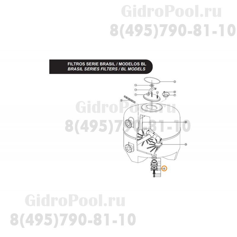 Пробка сливная (компл. с сепаратором) фильтра BRASIL Kripsol RBR 040.A
