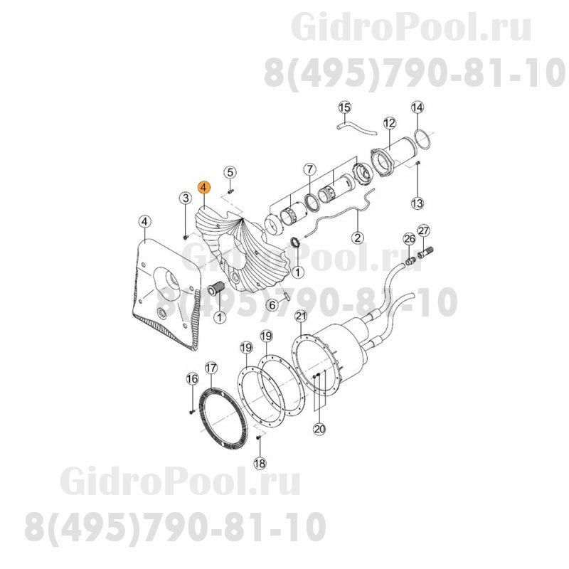 Панель лицевая противотока HIDROJET Kripsol RCC.004.A/RUSS0004.00R