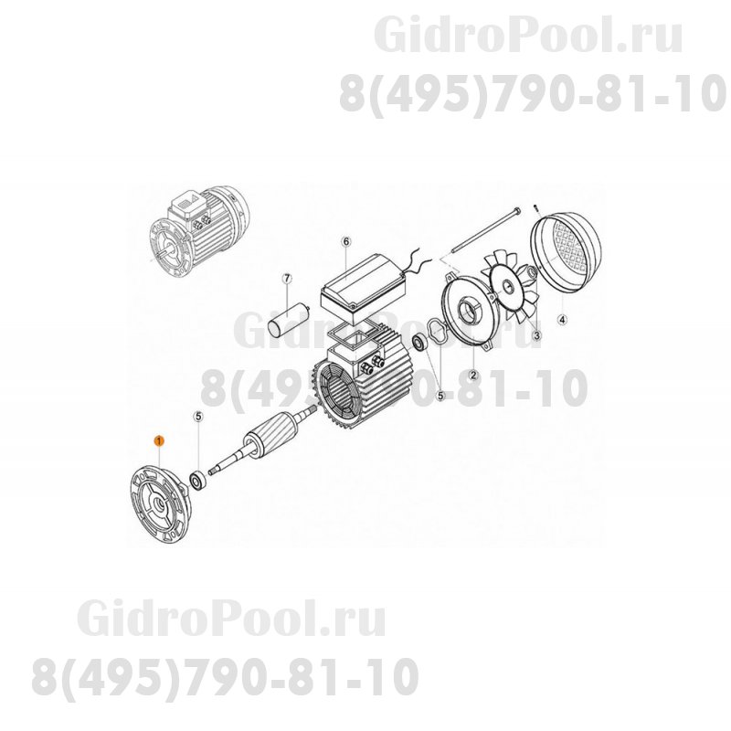 Крышка передняя эл.двигателя NK-33 (МЕС -63) Kripsol M3.7001.A/RBM1010.10R/RMOT0001.00R