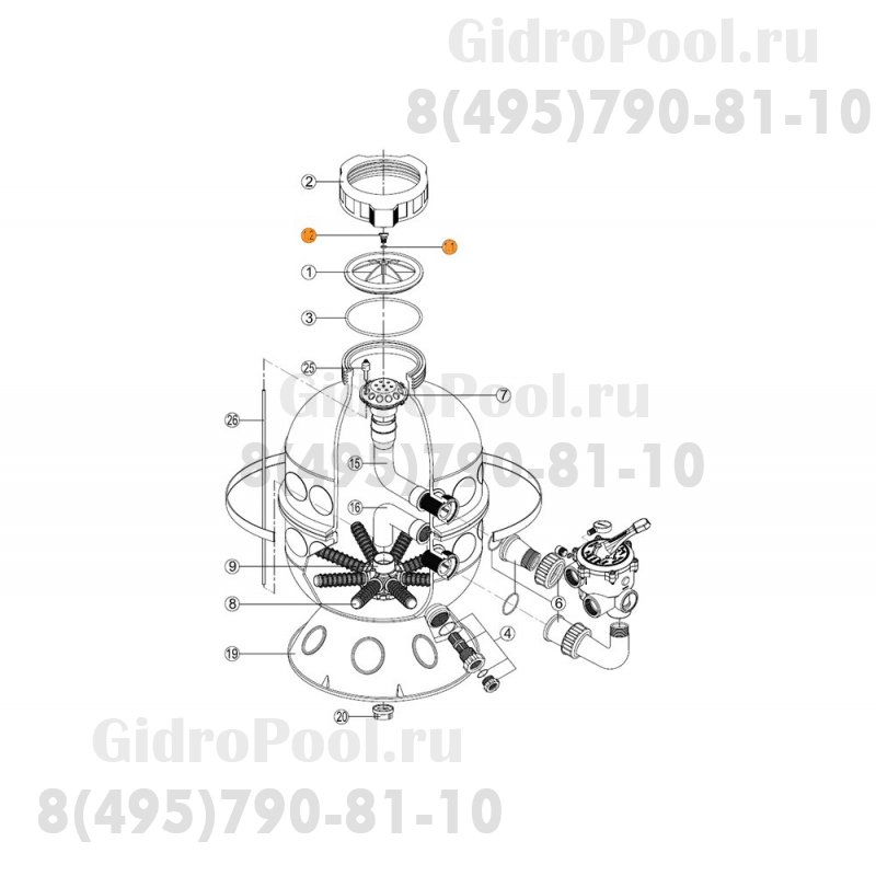 Винт-заглушка для спуска воздуха фильтра GRANADA GL Kripsol RVS 014.A/RBH0000.00R/RRFI1112.00R