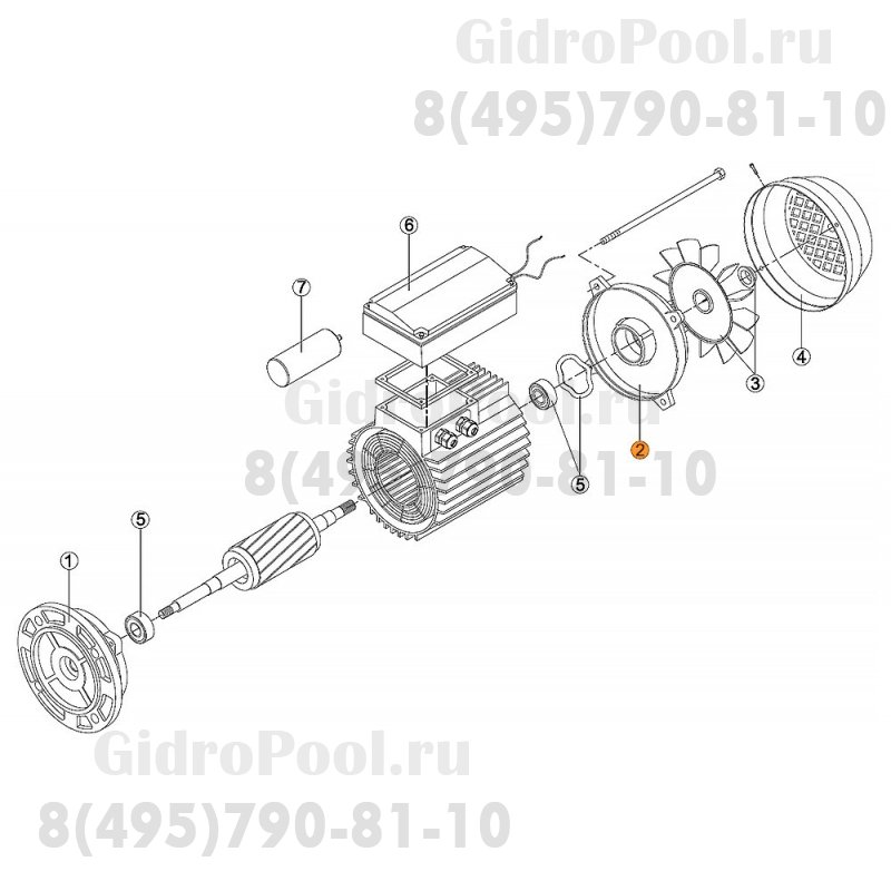 Крышка задняя эл.двигателя насоса KAN (МЕС -132) Kripsol RMOT0002.07R
