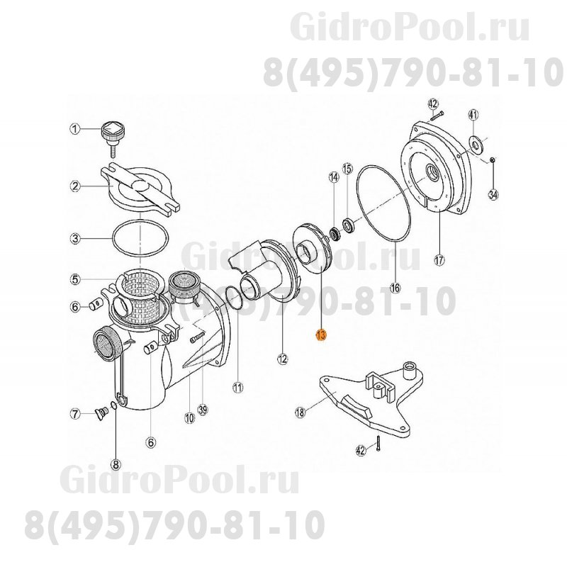 Крыльчатка насоса NK-25 Kripsol RNK 130.A/RBH0007.00R/RPUM0013.00R