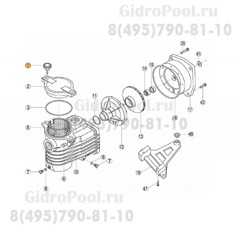 Болт крышки префильтра насоса ОK Kripsol RОК 010.A