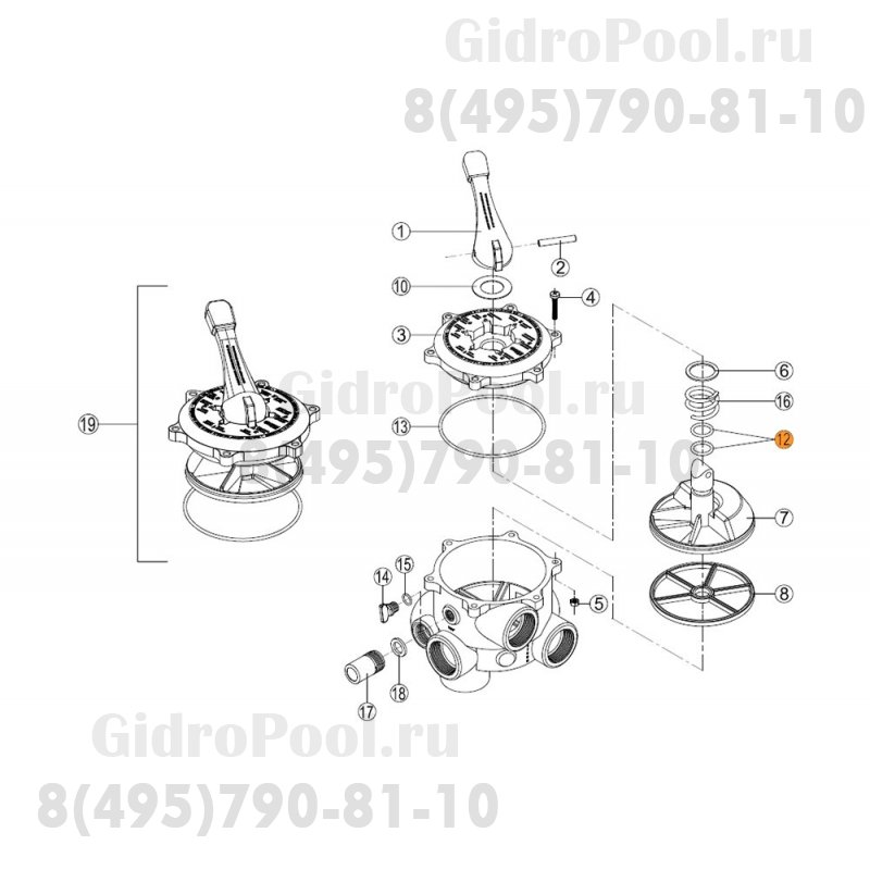 Прокл-кольцо клапана перекл.режимов 6-и поз.вент.для герметиз.отверстия крышки RVS012.A/RMVA0012.00R