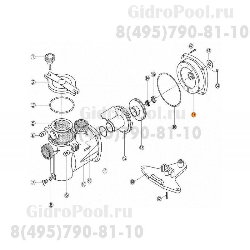 Крышка задняя (фланец) насоса NK Kripsol RNK 170.A//RBH0008.00R/RPUM0017.00R