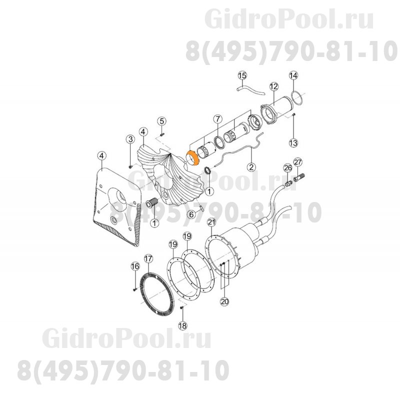 Полусфера (внешняя) шарнира сопла противотока HIDROJET Kripsol RCC.007.A/RUSS0007.00R